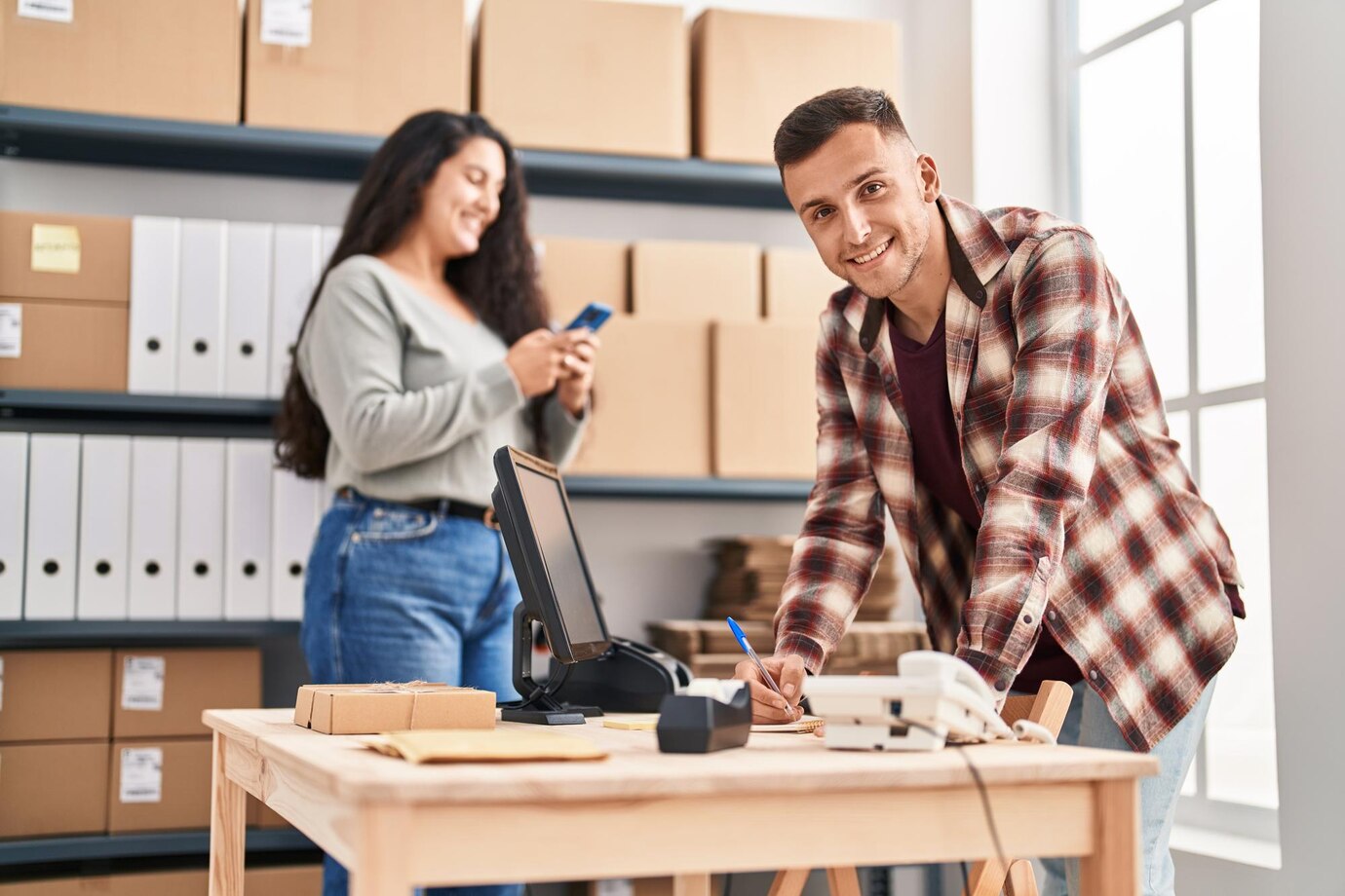 trabajadores negocios comercio electronico hombre mujer que trabajan oficina 839833 1638